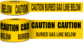 1 Roll Of Caution Gas Mains Below tape 365m x 150mm UNDERGROUND CAUTION 