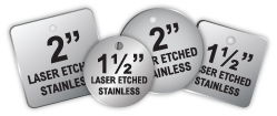 Laser Etched Stainless Steel Tags