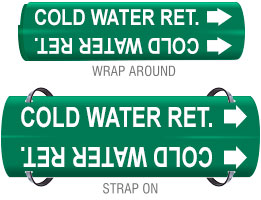 COLD WATER RET. PIPE MARKER