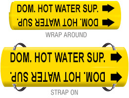 DOM. HOT WATER SUP. PIPE MARKER