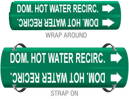 DOM. HOT WATER RECIRC. PIPE MARKER