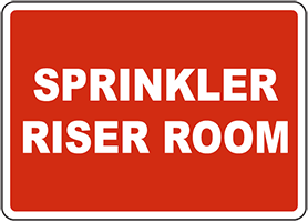 Sprinkler Riser Room Sign