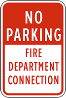 No Parking Fire Department Connection