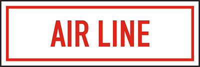 Air Line Fire Sprinkler Valve Sign White/Red