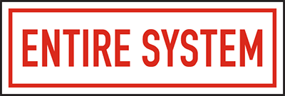 Entire System Fire Sprinkler Valve Sign White/Red