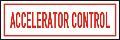 Accelerator Control Fire Sprinkler Valve Sign White/Red