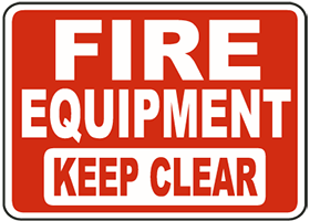 Fire Equipment Keep Clear 
