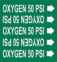 OXYGEN 50 PSI Medical Gas Marker