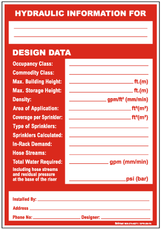 Hydraulic Information Design Data Sign
