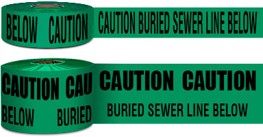 Caution Buried Sewer Line Below