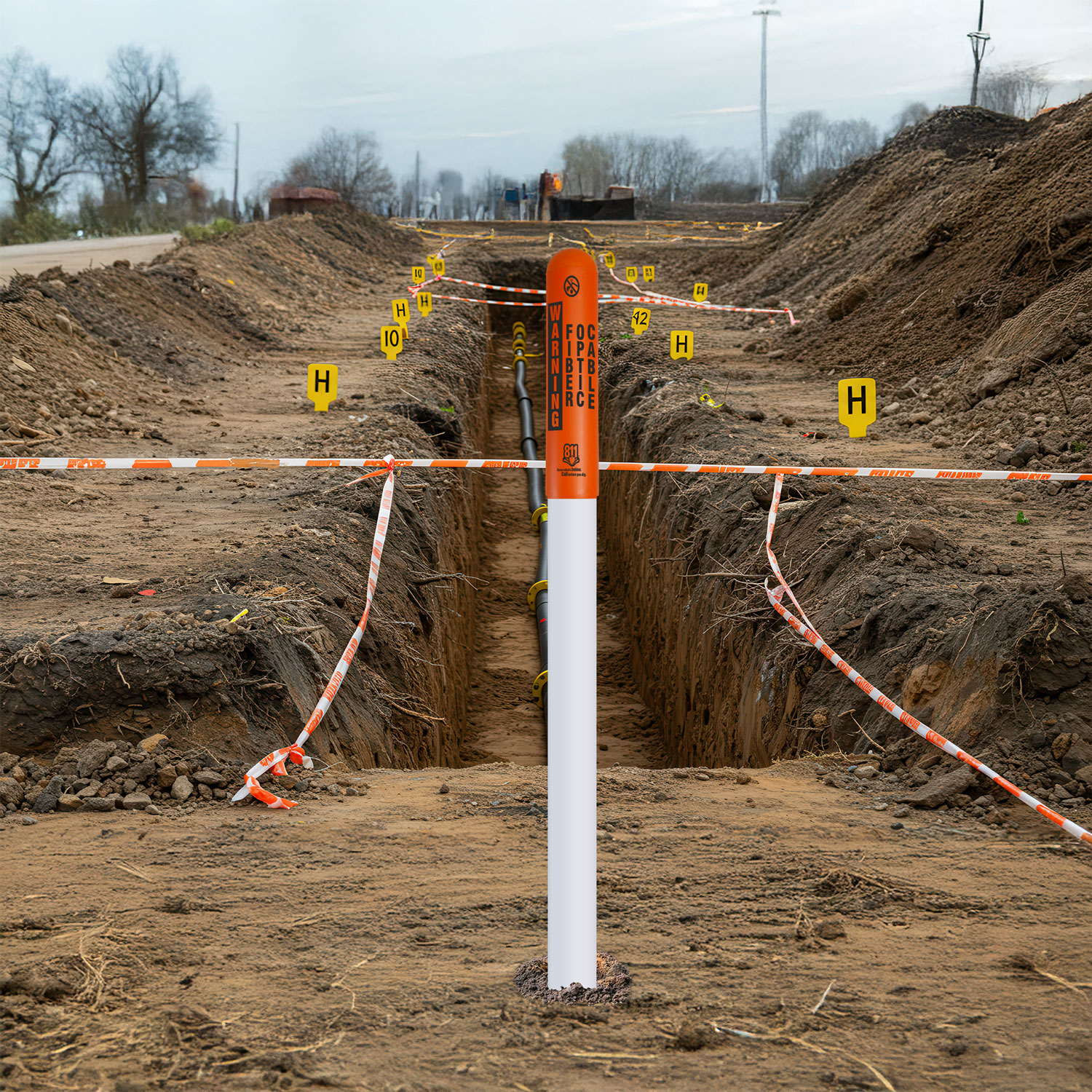 Warning Underground Cable Bullet Marker
