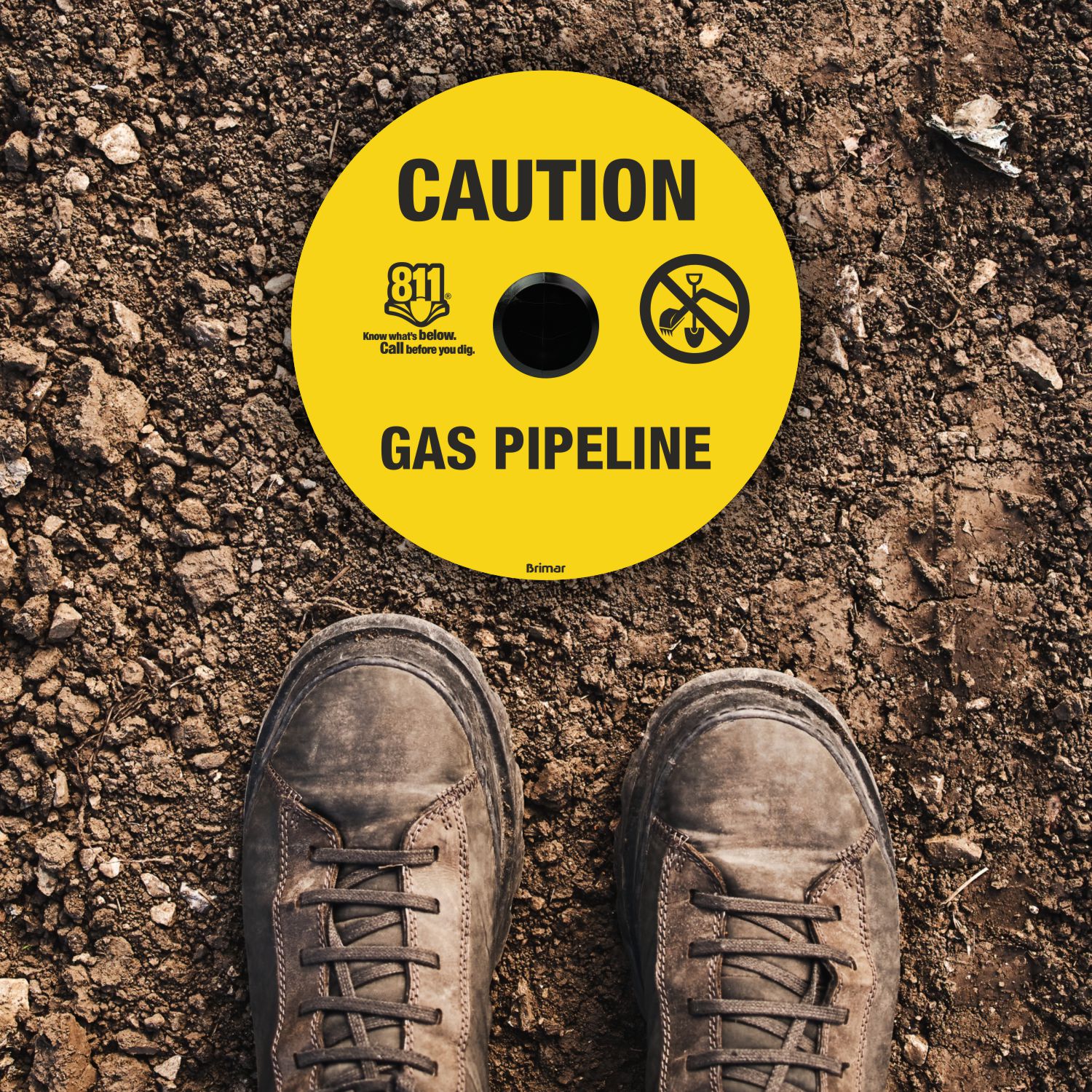 Caution Gas Pipeline Soil Marker 