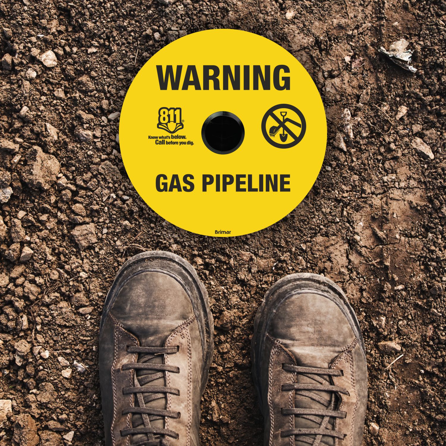Warning Gas Pipeline Soil Marker