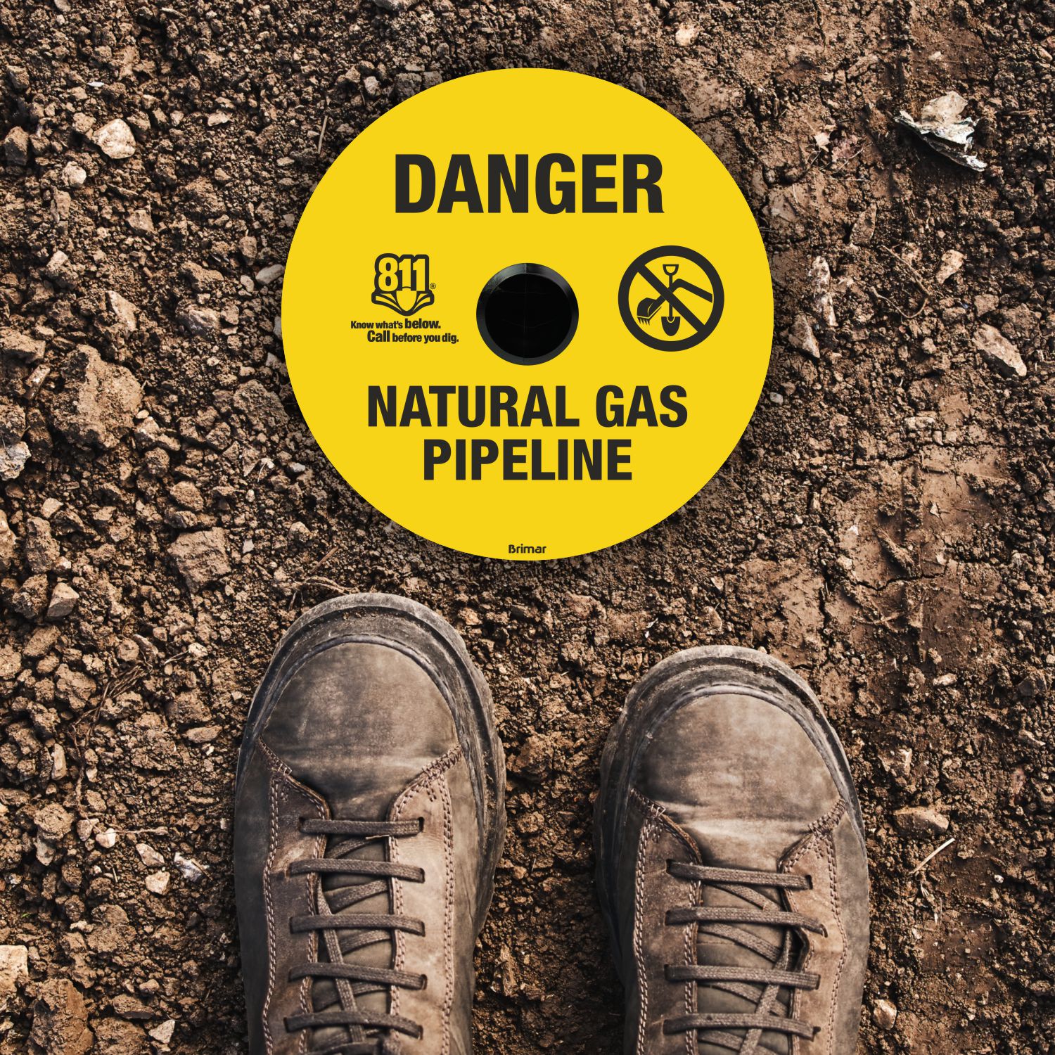 Danger Natural Gas Pipeline Soil Marker 