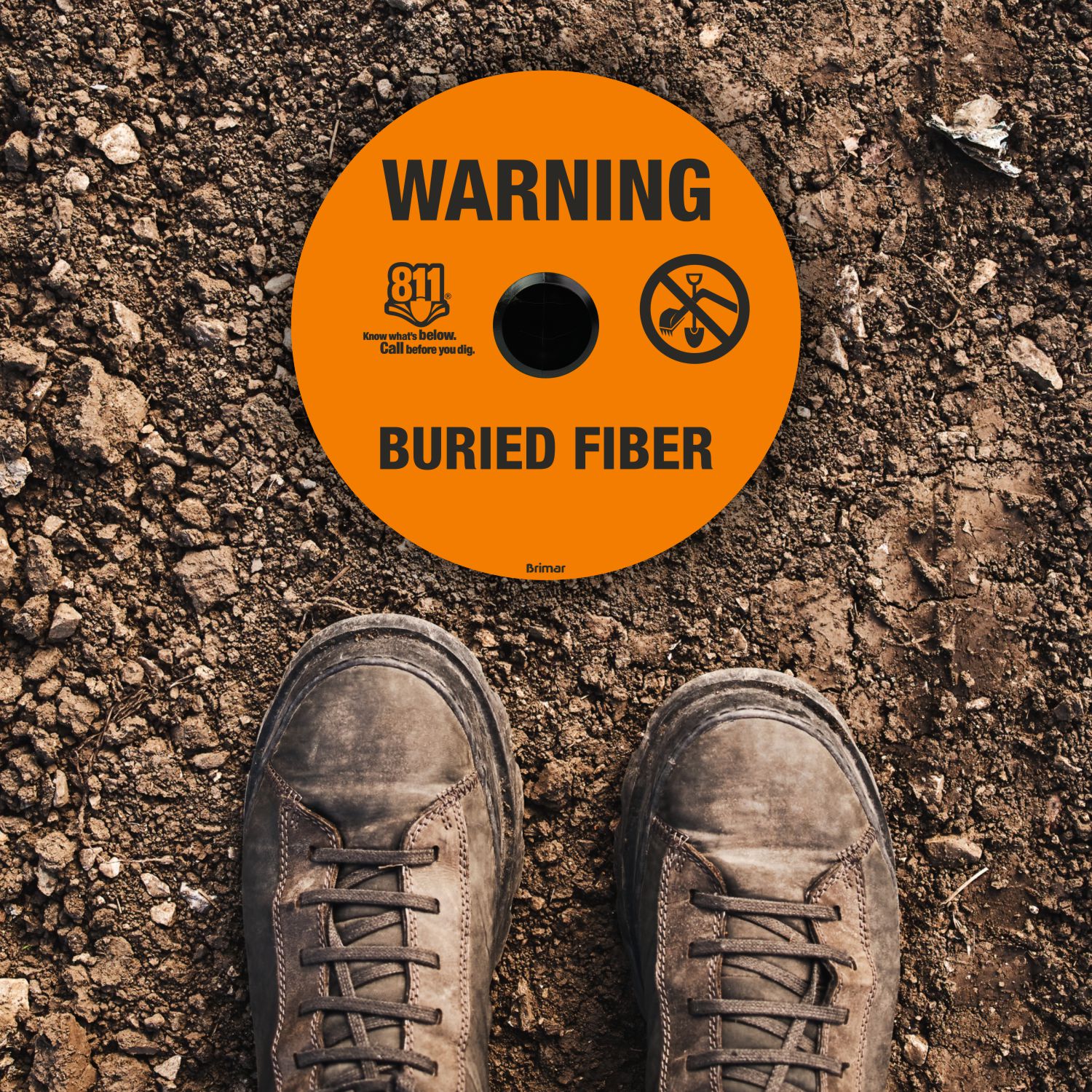 Warning Buried Fiber Soil Marker