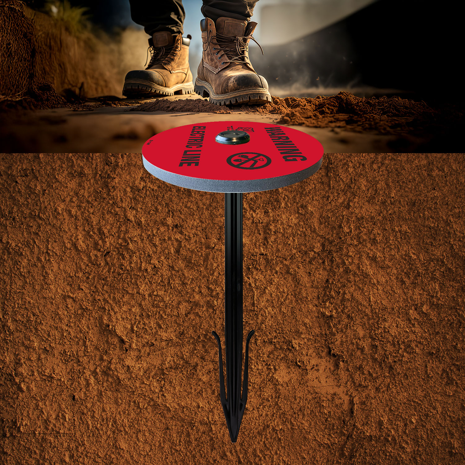 Warning Electric Line Soil Marker