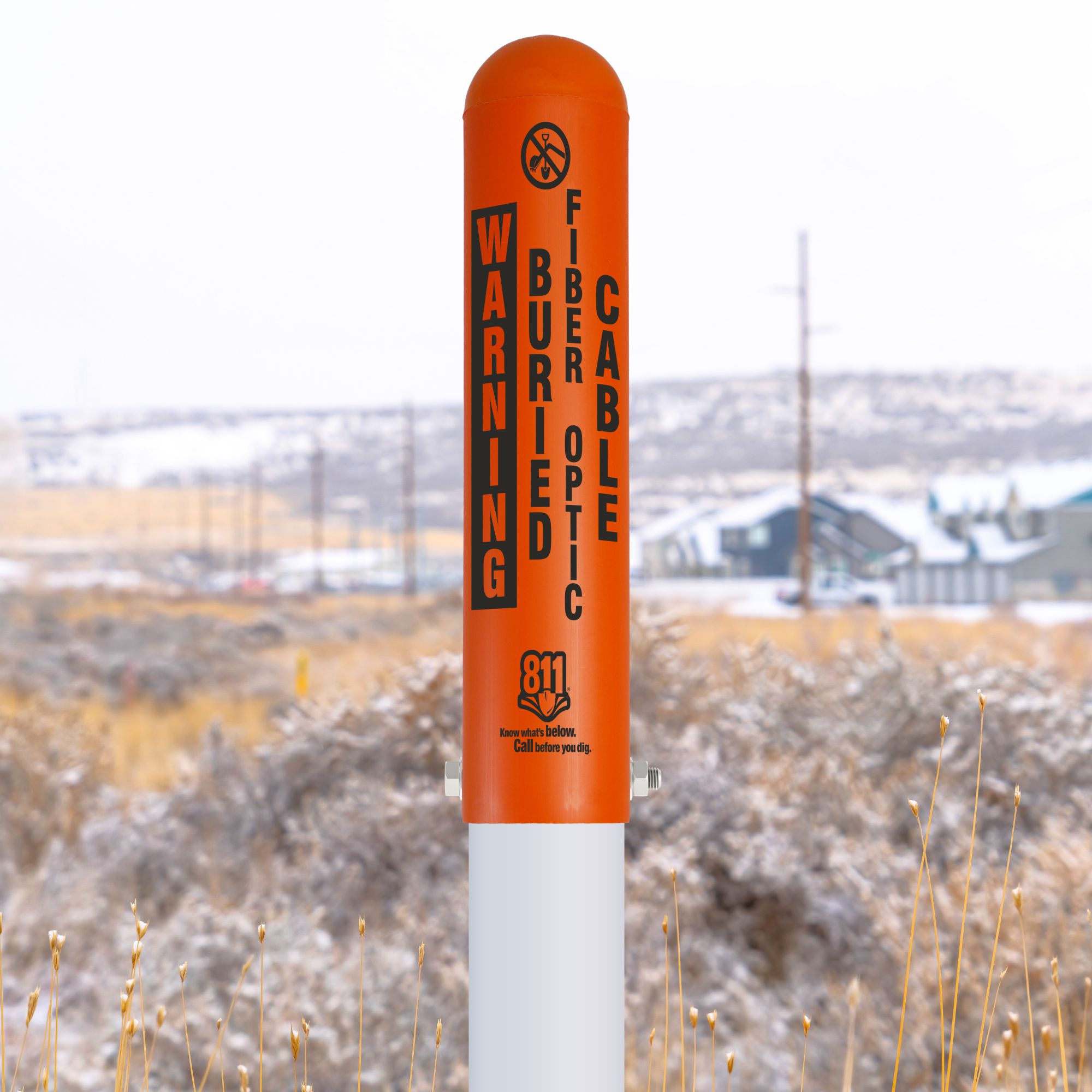 Warning Buried Fiber Optic Cable Locator Bullet Marker