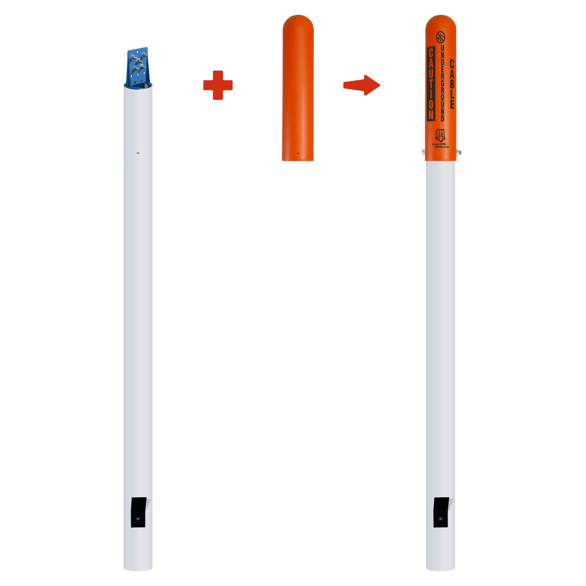 Warning Fiber Optic Cable Locator Bullet Marker
