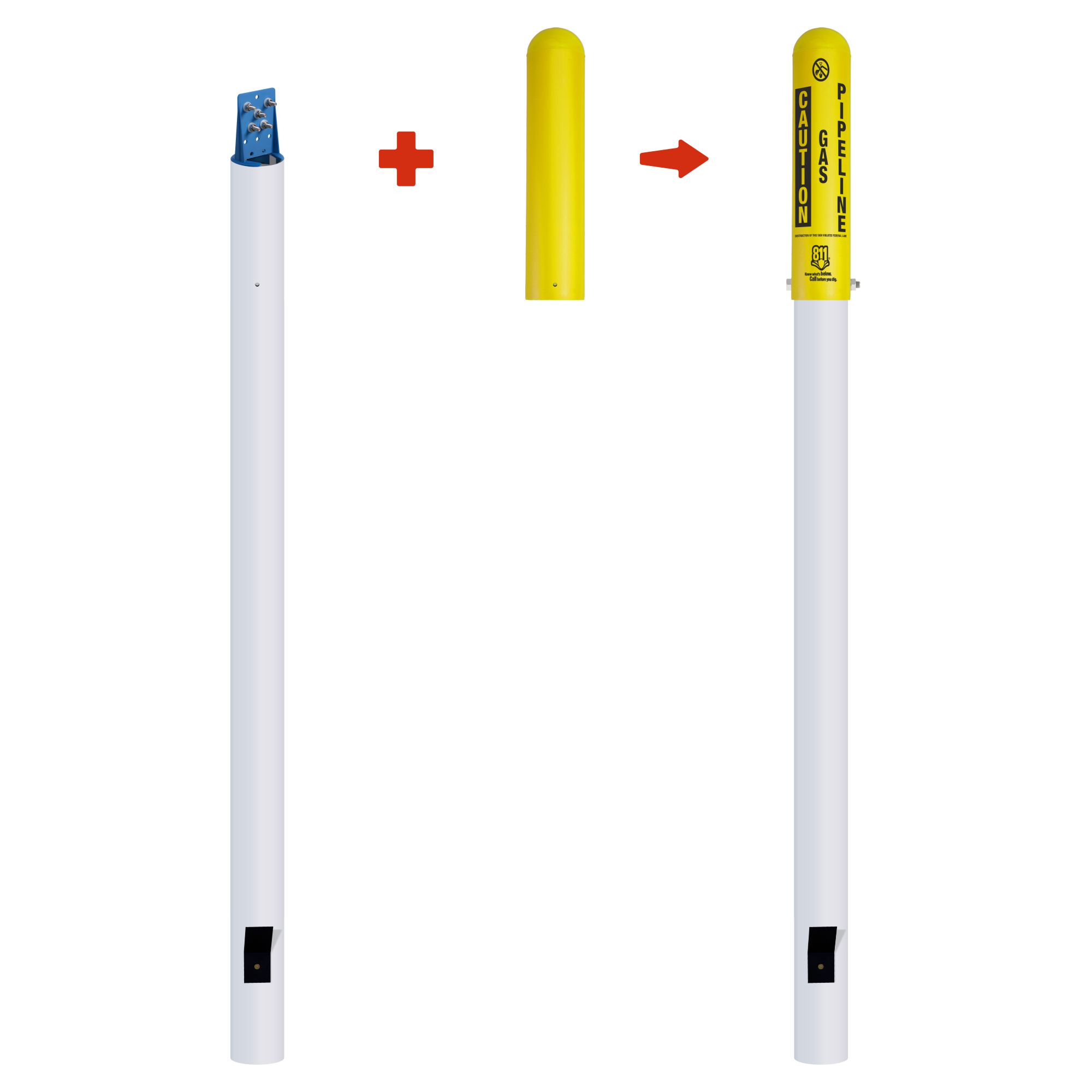 Caution Gas Pipeline Locator Bullet Marker