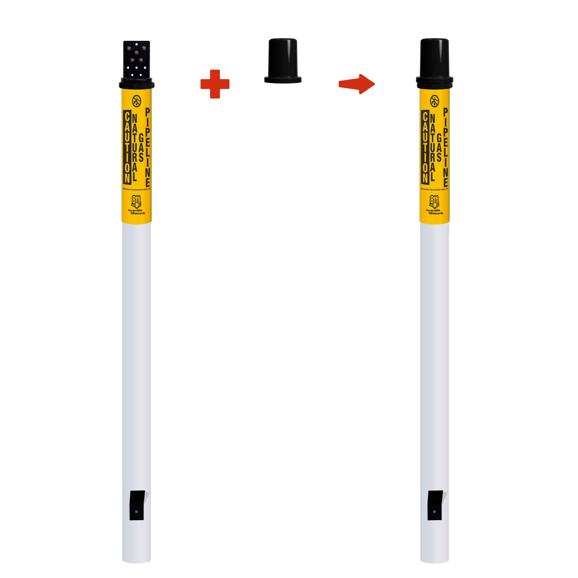 Caution Natural Gas Pipeline Cathodic Marker