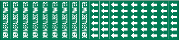 Demineralized Water Pipe Label on a Card