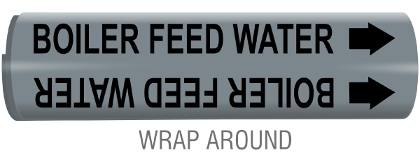 Boiler Feed Water Snap-Around and Strap-On Pipe Marker