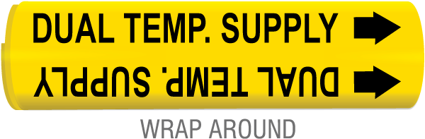 Dual Temp. Supply Snap-Around & Strap-On Pipe Marker