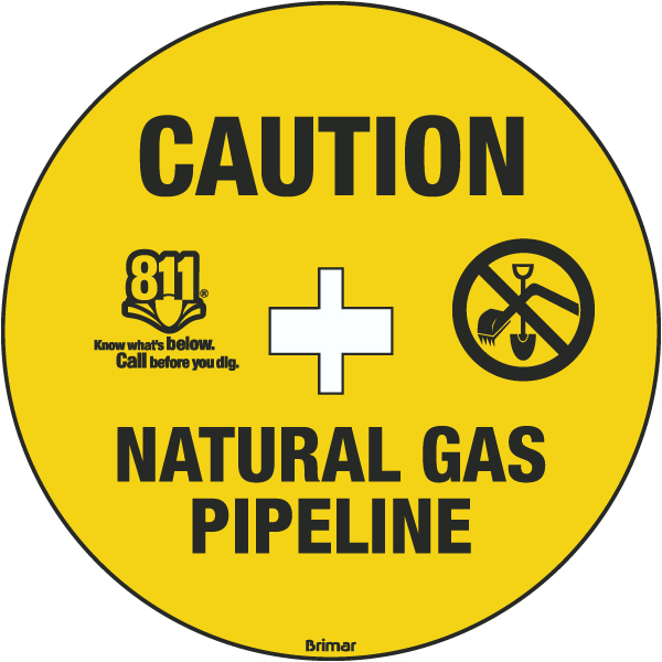 Caution Natural Gas Pipeline Soil Marker 