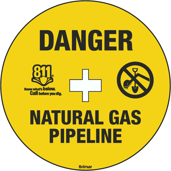 Danger Natural Gas Pipeline Soil Marker 