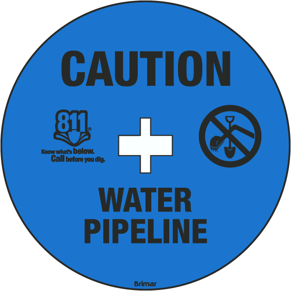 Caution Water Pipeline Soil Marker 