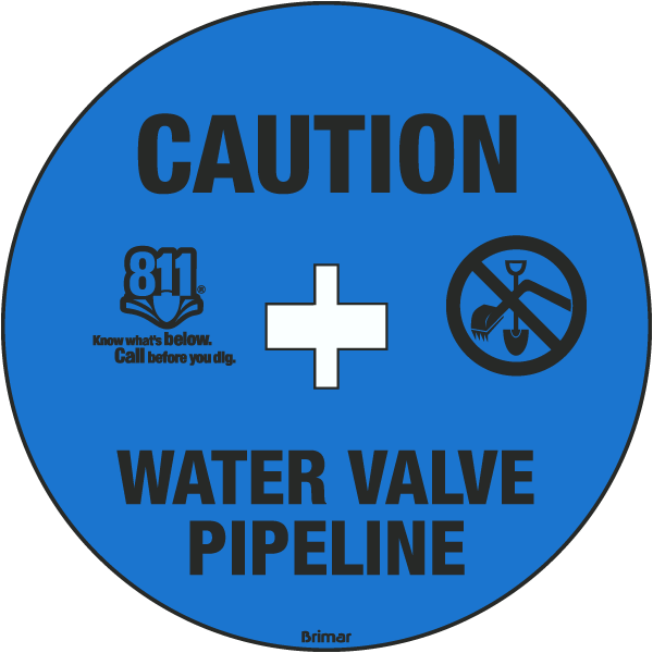 Caution Water Valve Pipeline Soil Marker 