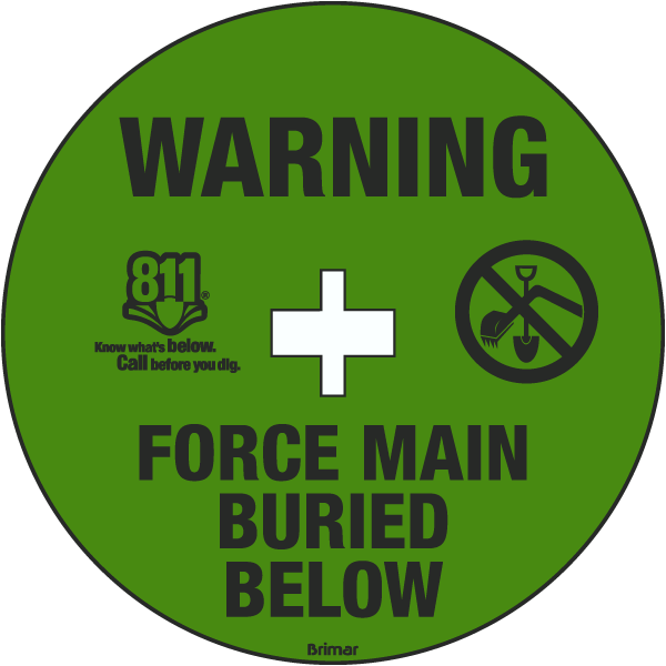 Warning Force Main Buried Soil Marker
