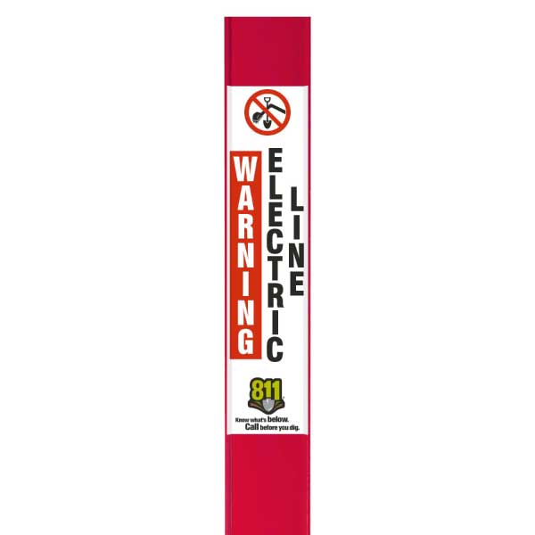 Warning Electric Line Flat Marker