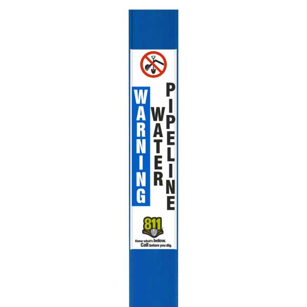 Warning Water Pipeline Flat Marker