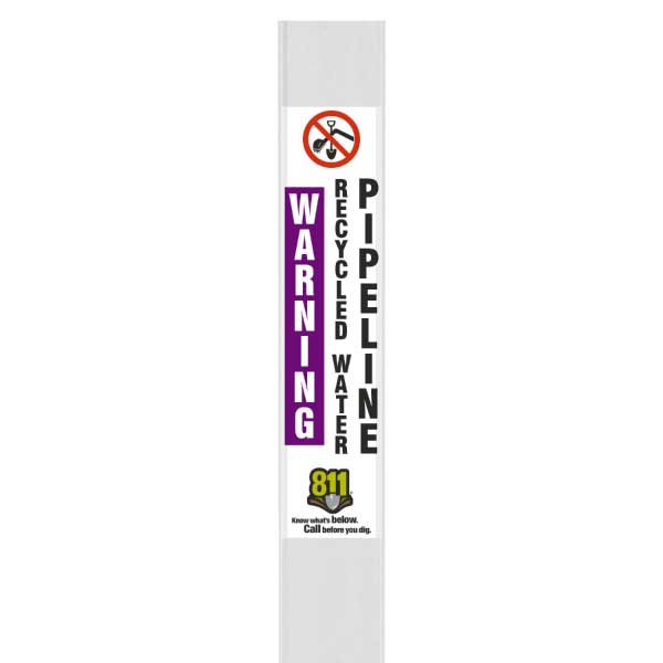 Warning Recycled Water Pipeline Flat Marker