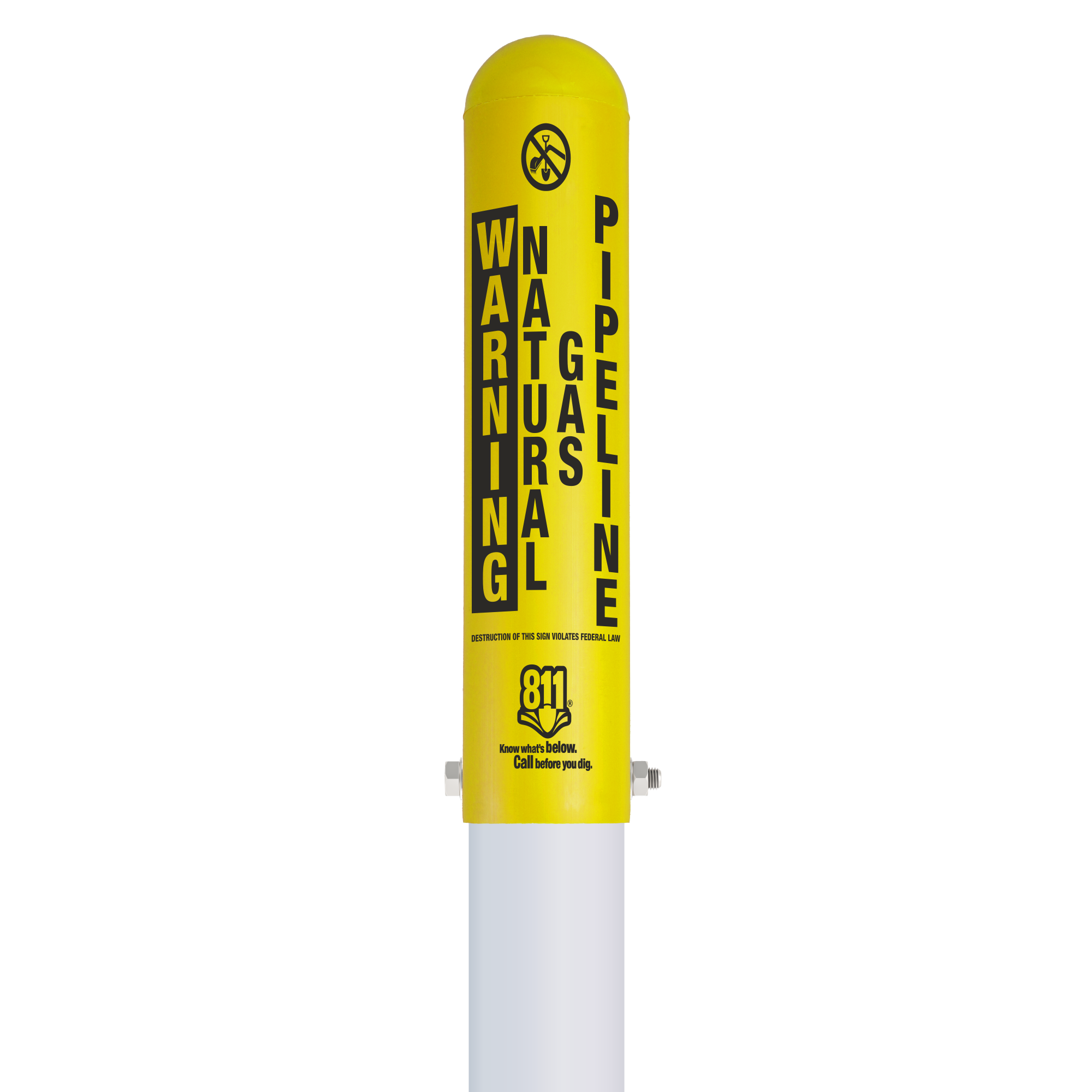 Warning Natural Gas Pipeline Locator Bullet Marker