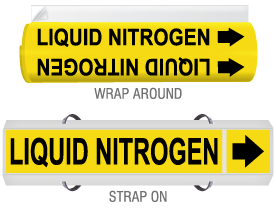 Liquid Nitrogen High-Performance Wrap Around and Strap-On Pipe Marker