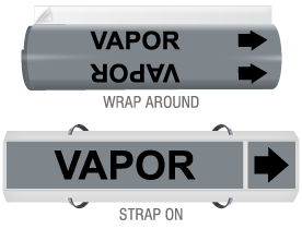Vapor High Performance Wrap Around & Strap-On Pipe Marker