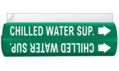 Illust. Of high-performance wrap-around pipe marker