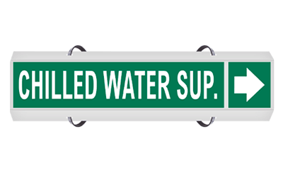 Illust. Of high-performance strap-on pipe marker