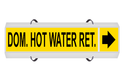 Illust. Of high-performance strap-on pipe marker