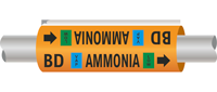 Illust. of Ammonia Marker for Pipe OD of 2.5 to 6 inches