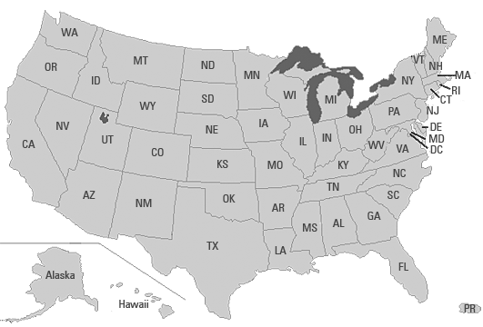US TERRITORY MAP